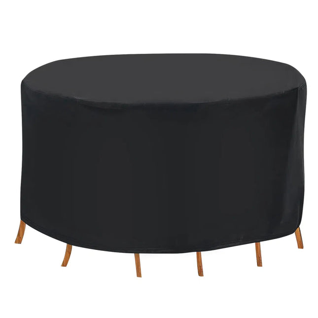 Heavy-Duty Round Outdoor Furniture Cover – Waterproof & UV-Resistant Patio Table Protector – All-Weather Oxford Fabric Cover for Circular Dining Sets