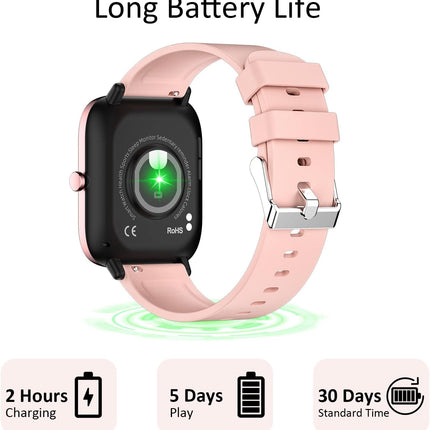 Elegant Women's Smartwatch – Bluetooth Call & Heart Rate Monitor – Luxury Metal Band Fitness Tracker with Diamond-Cut Detail – iOS & Android