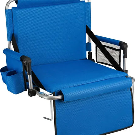 Foldable Padded Stadium Seat – Extra Wide Bleacher Chair with Backrest and Armrests for Sports Games & Outdoor Events