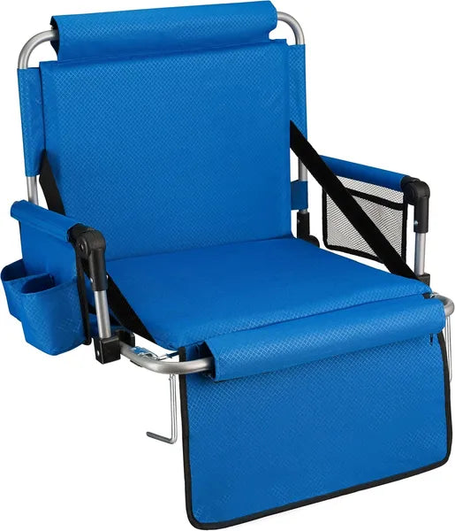Foldable Padded Stadium Seat – Extra Wide Bleacher Chair with Backrest and Armrests for Sports Games & Outdoor Events