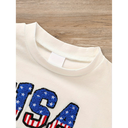 Baby Boy 4th of July USA Outfit Set – Patriot Color Block T-Shirt & Shorts – Toddler Independence Day Celebration Clothes