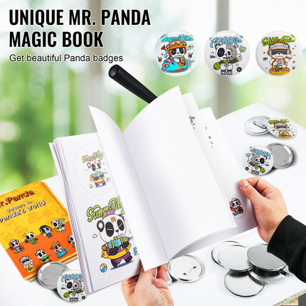 2-in-1 Button Maker Machine Kit – Dual Size Badge Press with 500 Pieces for DIY Crafts, Custom Pins and Creative Projects