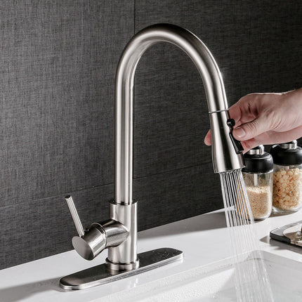 Luxury Brushed Copper Kitchen Faucet – Pull-Out Dual Mode Sprayer – Elegant Hot & Cold Sink Tap with 360° Swivel