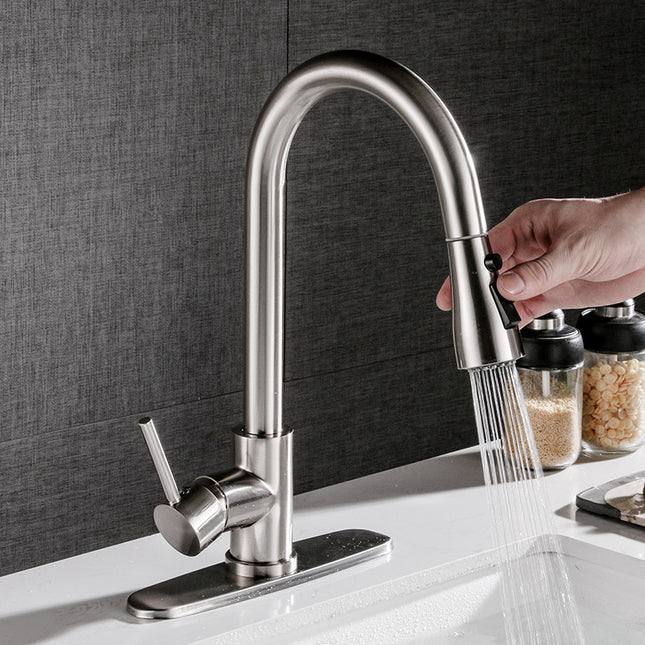 Luxury Brushed Copper Kitchen Faucet – Pull-Out Dual Mode Sprayer – Elegant Hot & Cold Sink Tap with 360° Swivel