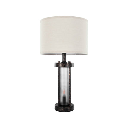 Traditional Table Lamps Set of 2 – Dual Integrated USB Ports – Vintage Bedside Lamps with Oatmeal Fabric Shades – Set for Nightstands