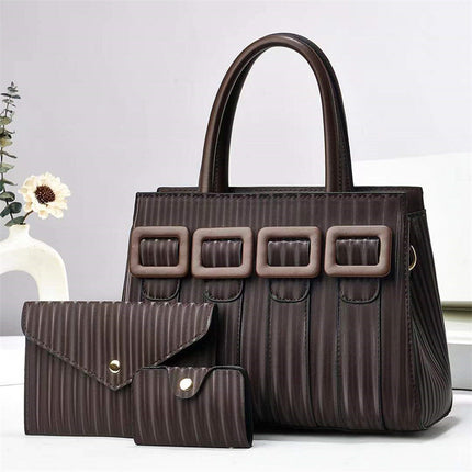 3-Piece Women’s Large Capacity Handbag Set – Professional PU Leather Tote, Crossbody Bag & Clutch – Elegant 3-in-1 Purse Collection