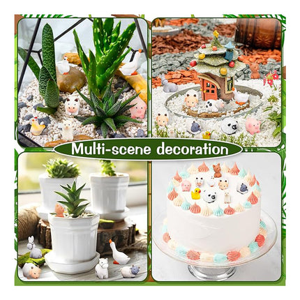 24 Pcs Garden Miniature Blind Box – Mystery Resin Farm Animal Figurines – DIY Fairy Garden Decor & Micro Landscape Ornaments
