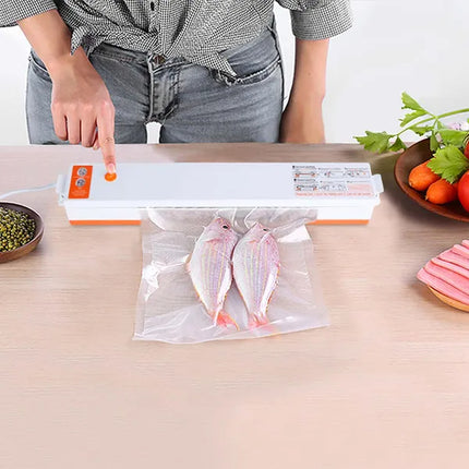 ProFresh™ Electric Vacuum Sealer – One-Touch Food Saver – 10PCS Vacuum Bags Included – Moisture-Proof Storage for Meat & Vegetables