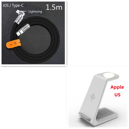 3-in-1 Fast Wireless Charging Station – Foldable Magnetic Charging Dock for iPhone, Apple Watch & AirPods – Universal Quick Charge Stand