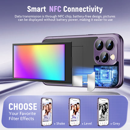 iPhone 15 Pro/Pro Max NFC E-Ink Screen Phone Case – Smart Creative DIY Custom Display – All-Inclusive Protective Back Cover with Dynamic Art