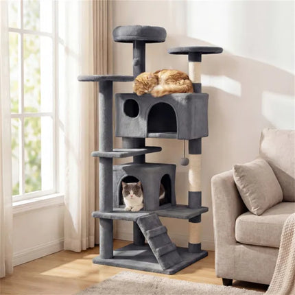 52-Inch Multi-Level Cat Tree Tower – Plush Activity Center with Scratching Posts & Cozy Condos for Indoor Cats