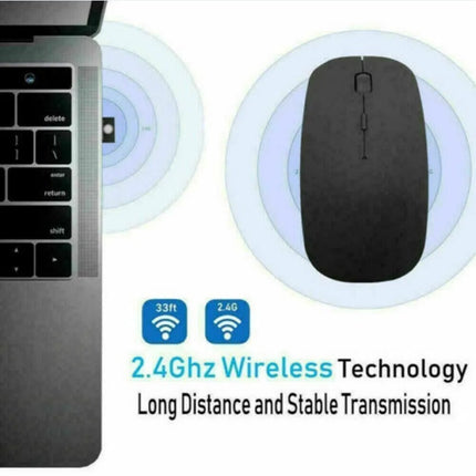 2.4GHz Wireless Optical Mouse – Ergonomic Cordless Computer Mouse with USB Receiver – Slim Portable Mouse for MacBook Pro/Air, PC & Laptop
