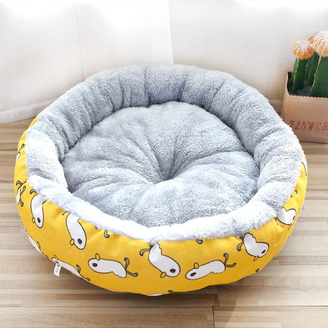 Calming Dog & Cat Donut Bed – Ultra Soft Plush Round Pet Bed – Self-Warming Faux Fur Marshmallow Bed for Better Sleep