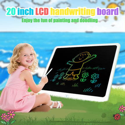 Giant 20-Inch LCD Writing Tablet – Colorful Electronic Doodle Board – Erasable & Reusable Drawing Pad for Kids – Educational Learning Gift