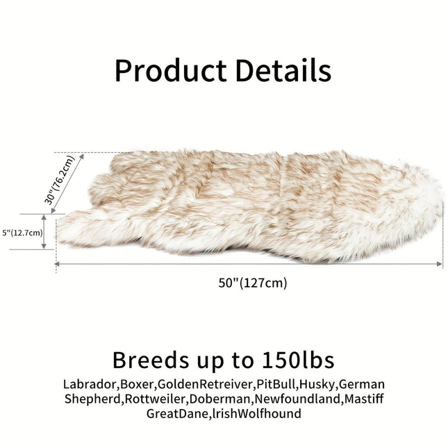 5-Inch Thick Orthopedic Memory Foam Dog Bed – Luxury Faux Fur Super Soft Pet Mat – Removable Washable Cover for Large & Medium Dogs