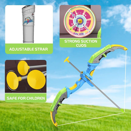 Kids Archery Bow and Arrow Set – 10 Suction Cup Arrows Included – LED Light-Up Hunting Game Toy – Perfect Outdoor & Indoor Gift for Boys & Girls
