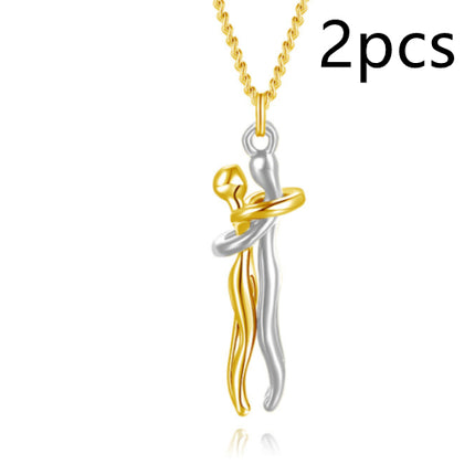 Romantic "Love Hug" Pendant Necklace – Symbolic Couple Jewelry for Lovers – Meaningful Anniversary & Valentine’s Day Gift for Him & Her