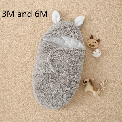 Anti-Shock Baby Swaddle Blanket – Thickened Winter Sleeping Bag – Soft Fleece Newborn Wrap for Better Sleep & Security