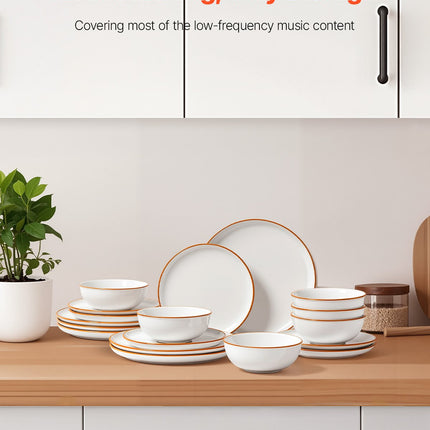 Pure White 18-Pcs Porcelain Dining Collection – Service for 6 – Chip-Resistant, Microwave & Dishwasher Safe