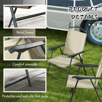 4-Piece Folding Patio Camping Chair Set – Portable Outdoor Seating for Family & Groups – Heavy Duty Steel Frame with Carry Bags