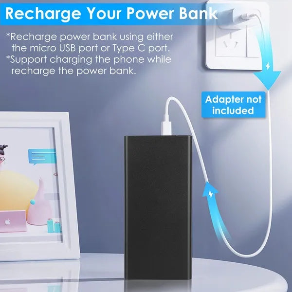 20000mAh Ultra-High Capacity Power Bank – Portable External Battery Pack – High-Speed Fast Charging for iPhone, Samsung, & Android