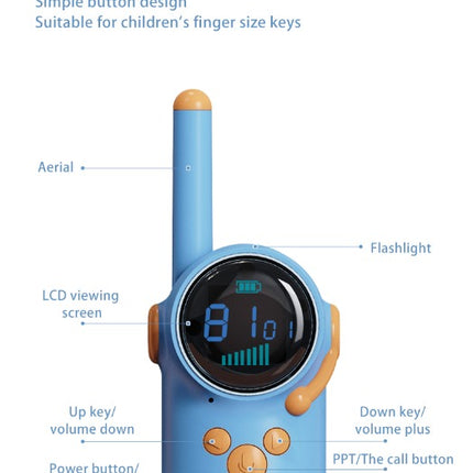 Kids Walkie Talkies 2-Pack – Blue & Pink Long Range Two-Way Radios – Clear Voice Adventure Toys for Boys & Girls – Perfect for Camping & Outdoor Games