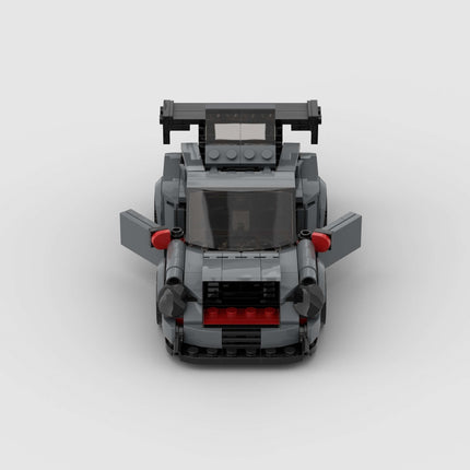 Gray Sports Car Building Blocks Set — 374-Piece Car Model
