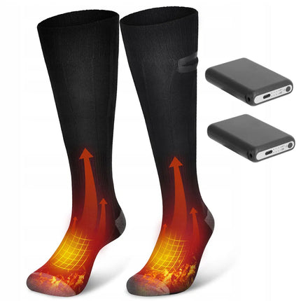 Rechargeable Electric Heated Socks – 4 Temperature Levels – Battery Powered Feet Warmer for Men & Women – Washable Thermal Socks for Skiing, Hiking & Hunting