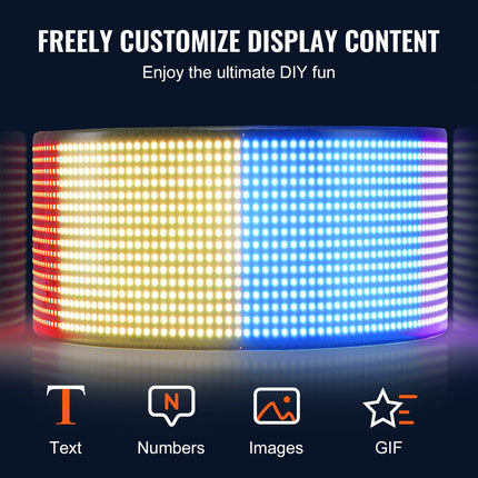 P6 Full Color LED Programmable Sign (27"x5") – Bluetooth App Control Scrolling Display Board – DIY Custom Text, Animation & Pattern for Small Business, Car & Events