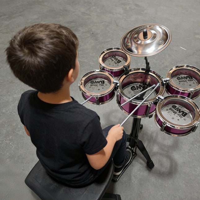 Kids Jazz Drum Set – 5-Drum Musical Instrument Kit with Cymbal & Stools – Early Education Percussion Toy for Toddlers & Beginners