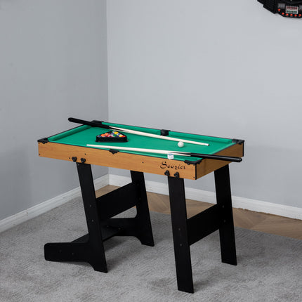55" Portable Folding Billiard Table – Full Set with Cues, Balls & Rack – Space-Saving Pool Table for Home, Office & Game Room