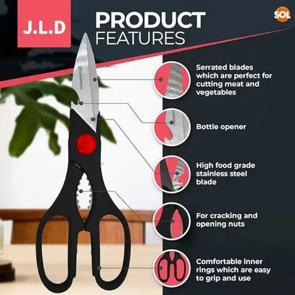 ProCut™ Heavy Duty Stainless Steel Kitchen Scissors – All-in-One Food & Vegetable Slicing Tool