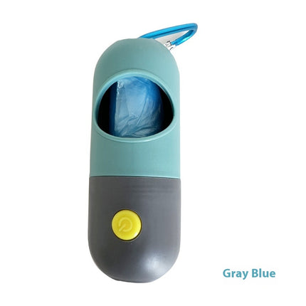 LED Light Dog Poop Bag Dispenser – Portable Pet Waste Bag Holder with Built-In Flashlight for Safe Night Walks