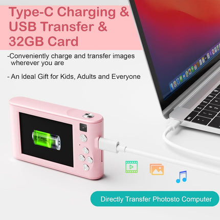 Kids Digital Camera – 48MP 1080P Auto-Focus Video Camera with 32GB SD Card – Fun Filters, Games & Durable Design – Perfect Birthday Gift for Young Explorers