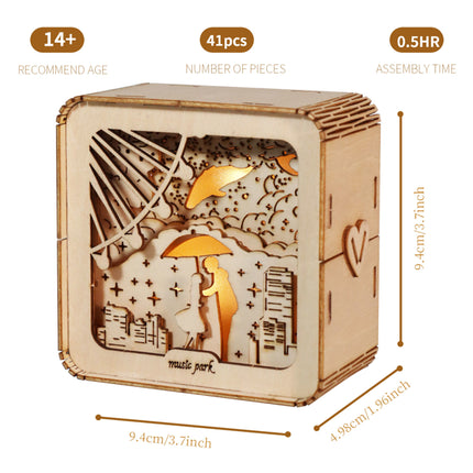3D Wooden 'Love' Puzzle Kit – DIY Model with LED Night Light for Romantic Home Decor & Thoughtful Gifts