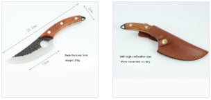 Hand-Forged Boning Knife – High Carbon Steel Butcher Knife for Meat Cleaving – Full Tang Kitchen & Outdoor Camping Knife