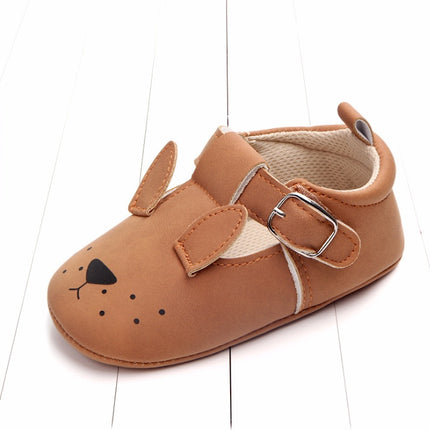Baby First Walkers – Soft Sole Matte Leather Animal Shoes – Non-Slip Cartoon Infant Loafers for Spring & Fall