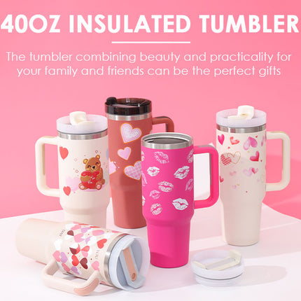 Oversized 40oz Travel Mug with Straw – Spill-Proof Insulated Water Bottle for Gym, Office & Road Trips