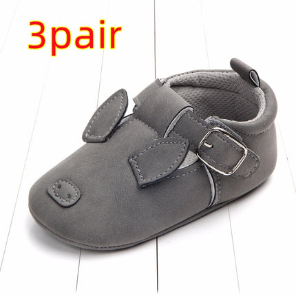 Baby First Walkers – Soft Sole Matte Leather Animal Shoes – Non-Slip Cartoon Infant Loafers for Spring & Fall