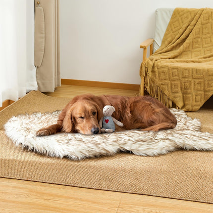 5-Inch Thick Orthopedic Memory Foam Dog Bed – Luxury Faux Fur Super Soft Pet Mat – Removable Washable Cover for Large & Medium Dogs