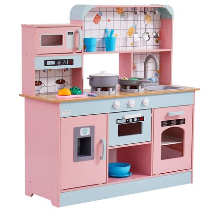 24-Piece Kids Kitchen Playset – Pink Pretend Cooking Toy with Realistic Accessories – Perfect Christmas & Birthday Gift for Toddlers