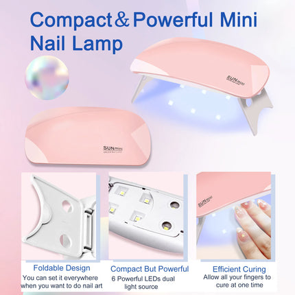 Ultimate PolyGel Starter Kit – Professional UV Nail Lamp, 6 Colors & Slip Solution Suite
