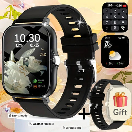 Elegant Women's Smartwatch – Bluetooth Call & Heart Rate Monitor – Luxury Metal Band Fitness Tracker with Diamond-Cut Detail – iOS & Android