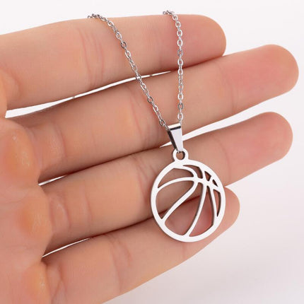 Stainless Steel Volleyball Pendant Necklace – Durable & Hypoallergenic Sports Jewelry – Perfect Gift for Volleyball Players & Enthusiasts