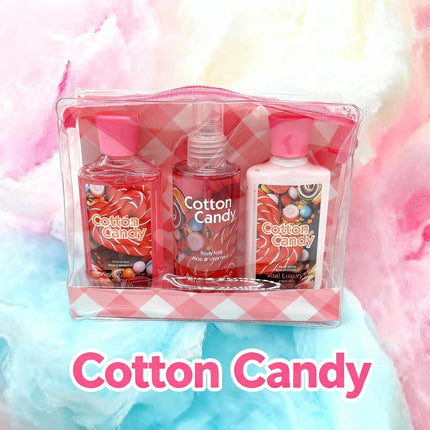3-Piece Cotton Candy Bath & Body Care Set – Sweet Home Spa Gift Kit – Includes Body Lotion, Shower Gel & Fragrance Mist – Travel-Size Personal Care Gift