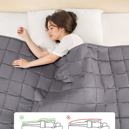 25 lbs Weighted Blanket for Adults – King Size (80" x 87") – Premium 100% Cotton Heavy Blanket for Anxiety, Stress Relief & Better Sleep – Grey
