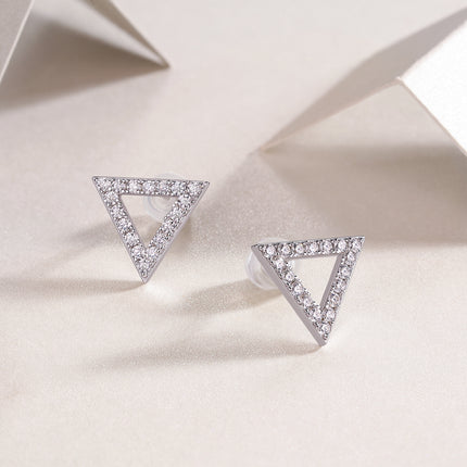 Unique Moissanite Stud Earrings – S925 Sterling Silver with Platinum Plating – Brilliant Lab Diamond Sparkle – Minimalist Fine Jewelry for Women