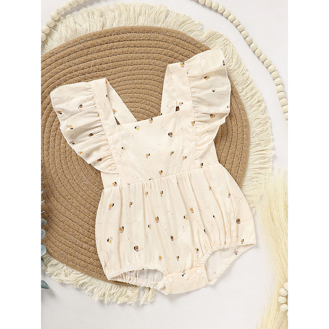 Baby Girl Honeybee Bubble Romper – 1st Bee-Day Outfit – Infant Bee Birthday Dress-Up & Photo Prop