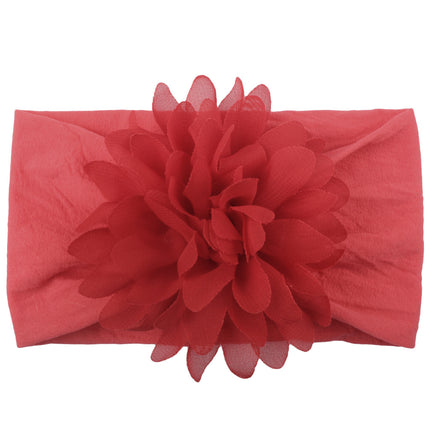 Baby Girl Chiffon Flower Headband – Soft Elastic Floral Hair Accessory – Cute Princess Headpiece for Newborns & Toddlers