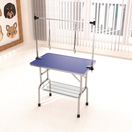 42-Inch Professional Large Pet Grooming Table – Heavy-Duty Foldable Station for Big Dogs – Double Adjustable Arms & Safety Nooses